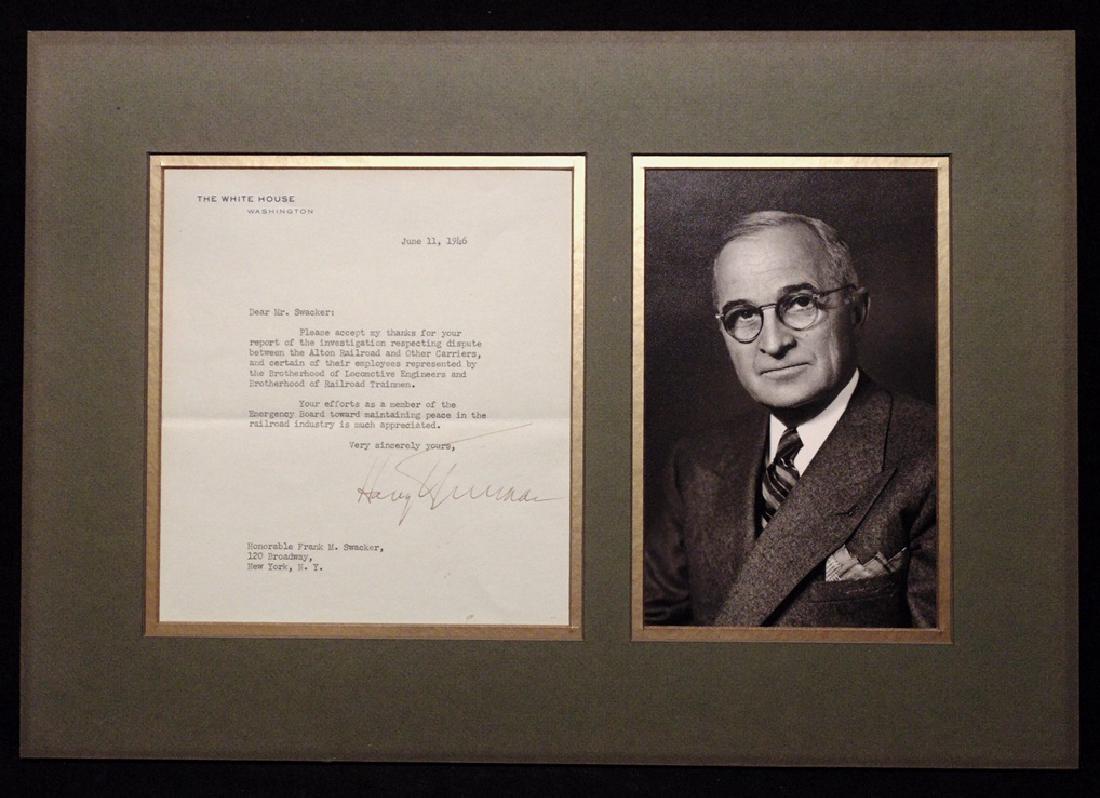 Truman, Harry.  Typed Letter Signed (1 of 4)
