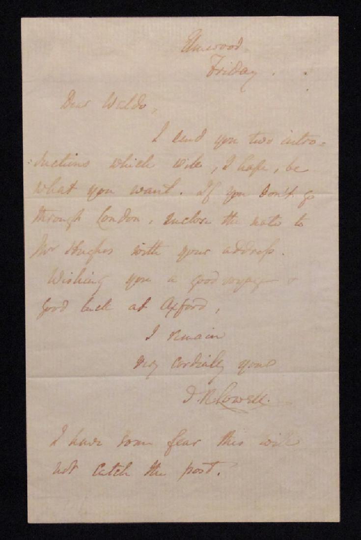 [James Lowell & R. W. Emerson]  Letter Signed (1 of 5)