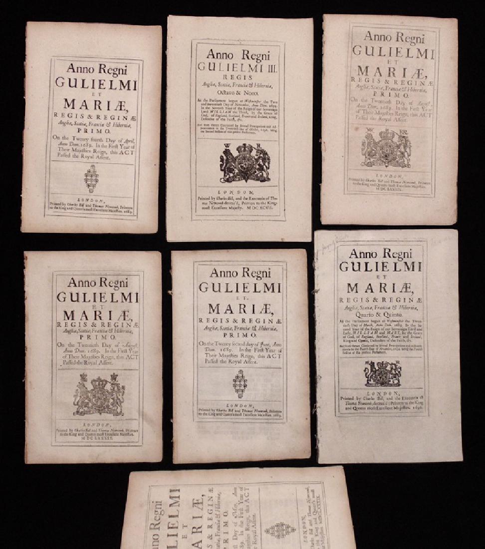 [Law]  Collection of William & Mary Acts, 17th c. (1 of 5)