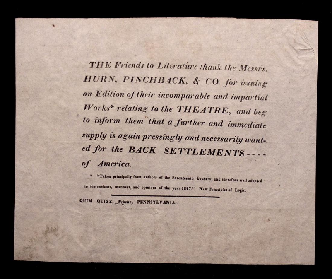 [Literature, American Back Settlements, Broadside] (1 of 2)