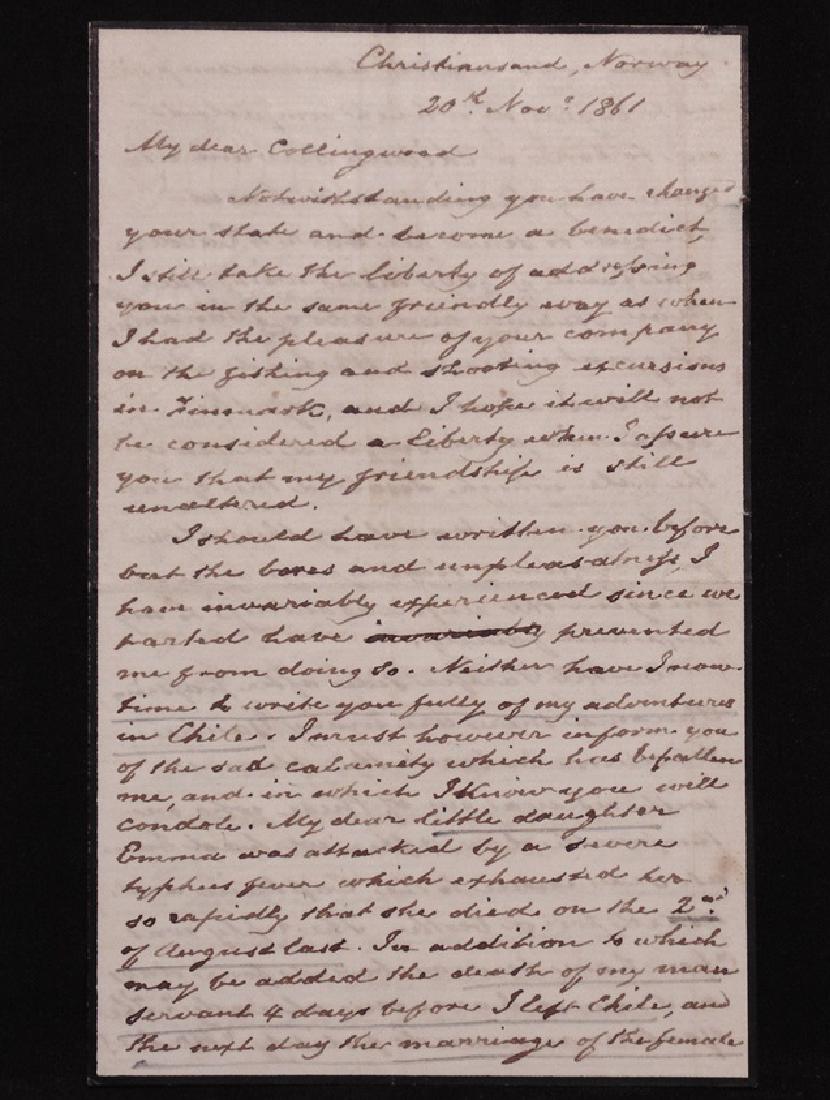 [Typhus Fever, Yankee Stowaway, Chile]  MS 1861 (1 of 3)