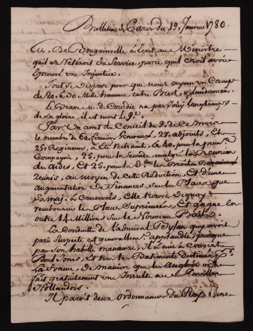 Manuscript Bulletin, John Paul Jones, 1780 (1 of 3)
