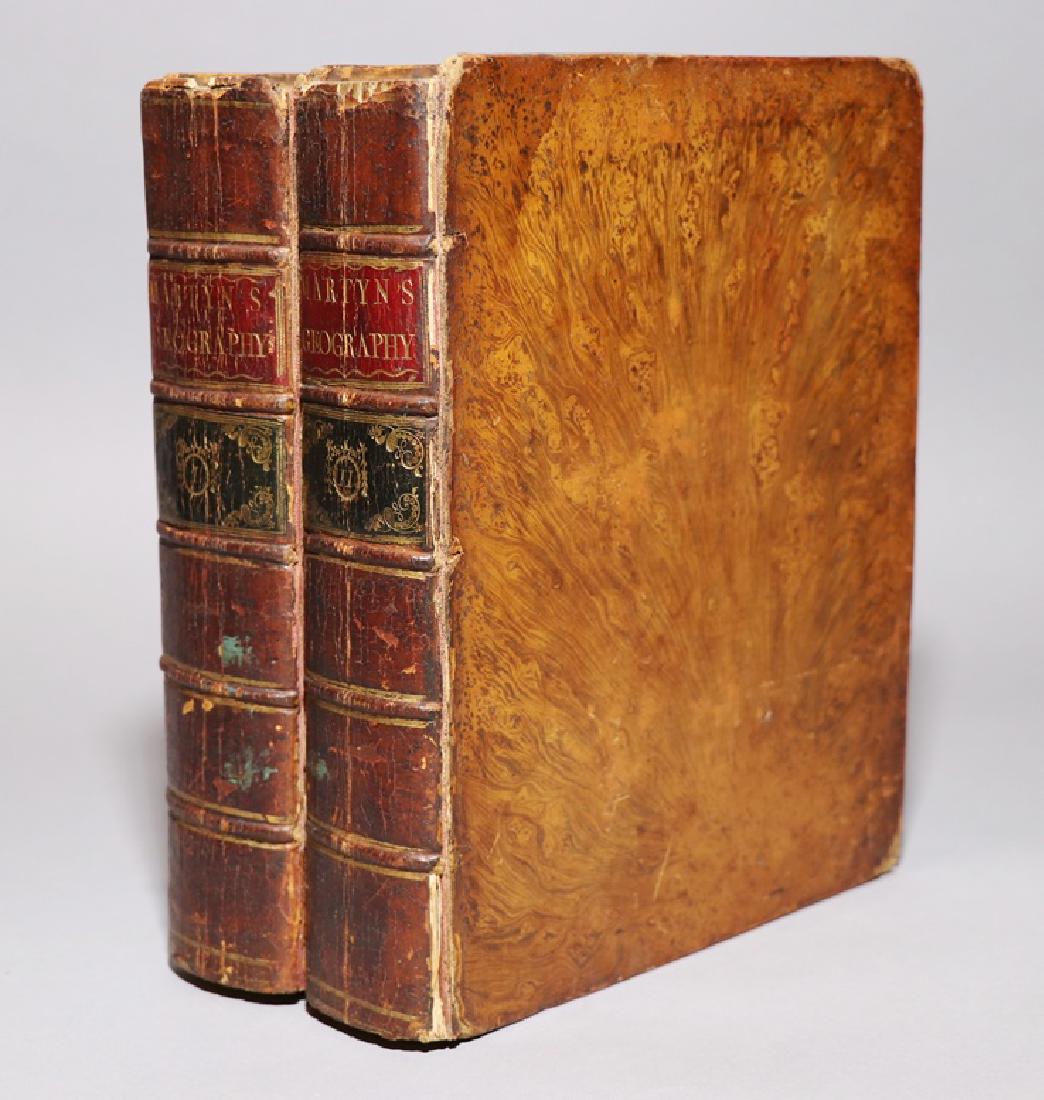 [America, Maps] System of Geography, 1782: Martyn, William Frederick (William Fordyce Mavor.) THE GEOGRAPHICAL MAGAZINE; OR, A NEW, COPIOUS, COMPLEAT, AND UNIVERSAL SYSTEM OF GEOGRAPHY. London: Harrison and Co., 1782-1783. 2 vol., 10" x 8". Wi