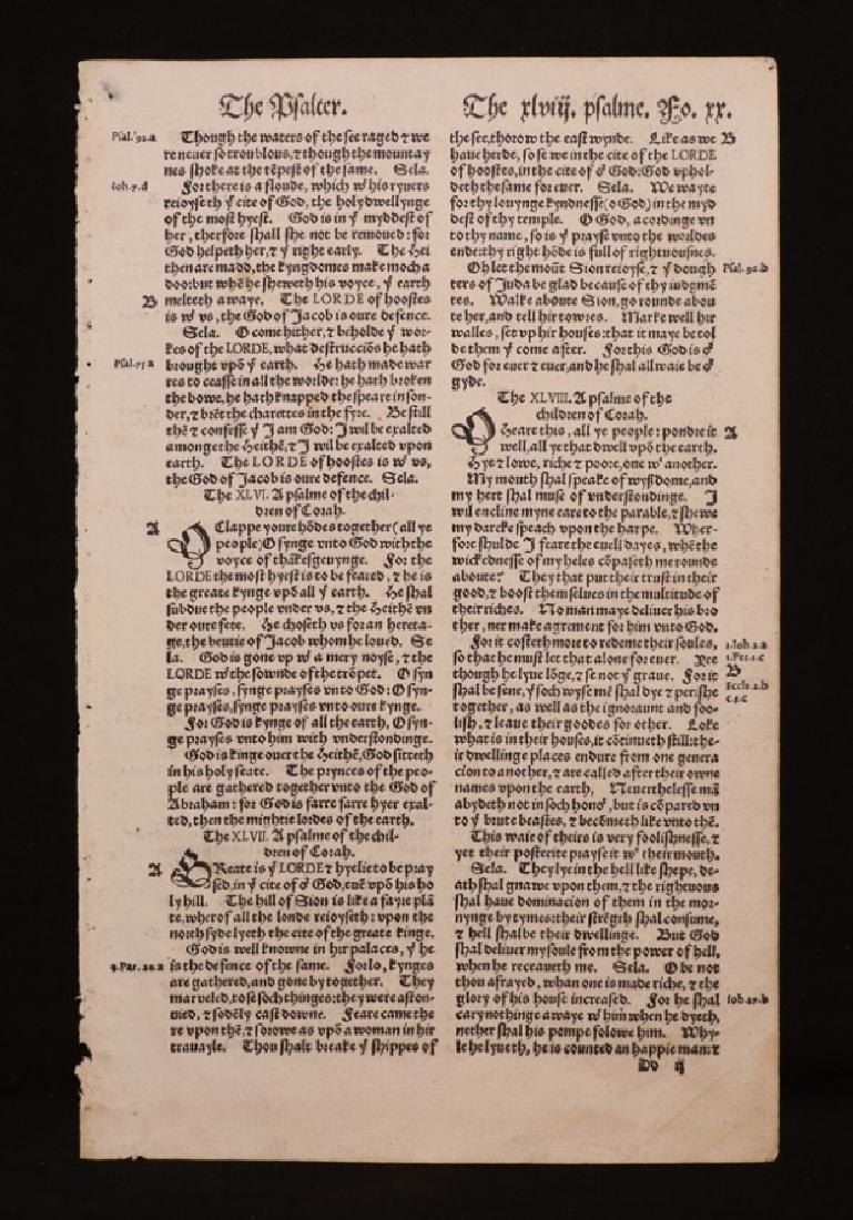 1535.  Coverdale Bible Leaf (1 of 5)