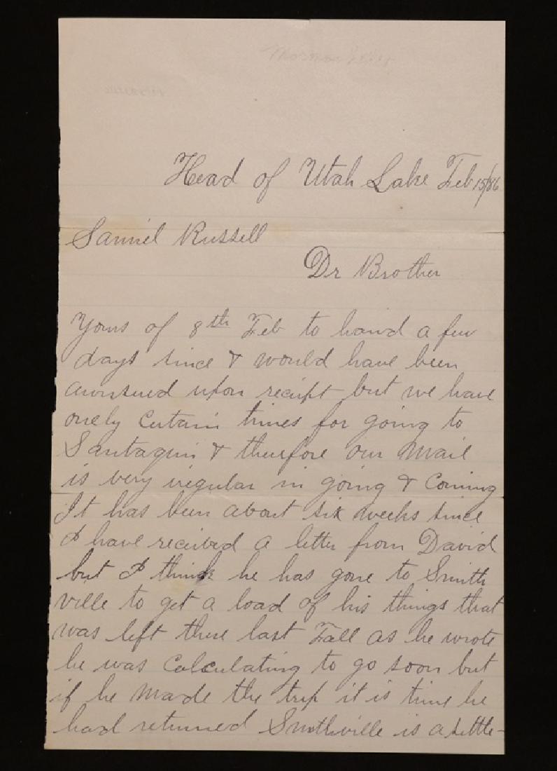 [Mormons in Mexico & Utah, 19th c. MS Letter] (1 of 2)