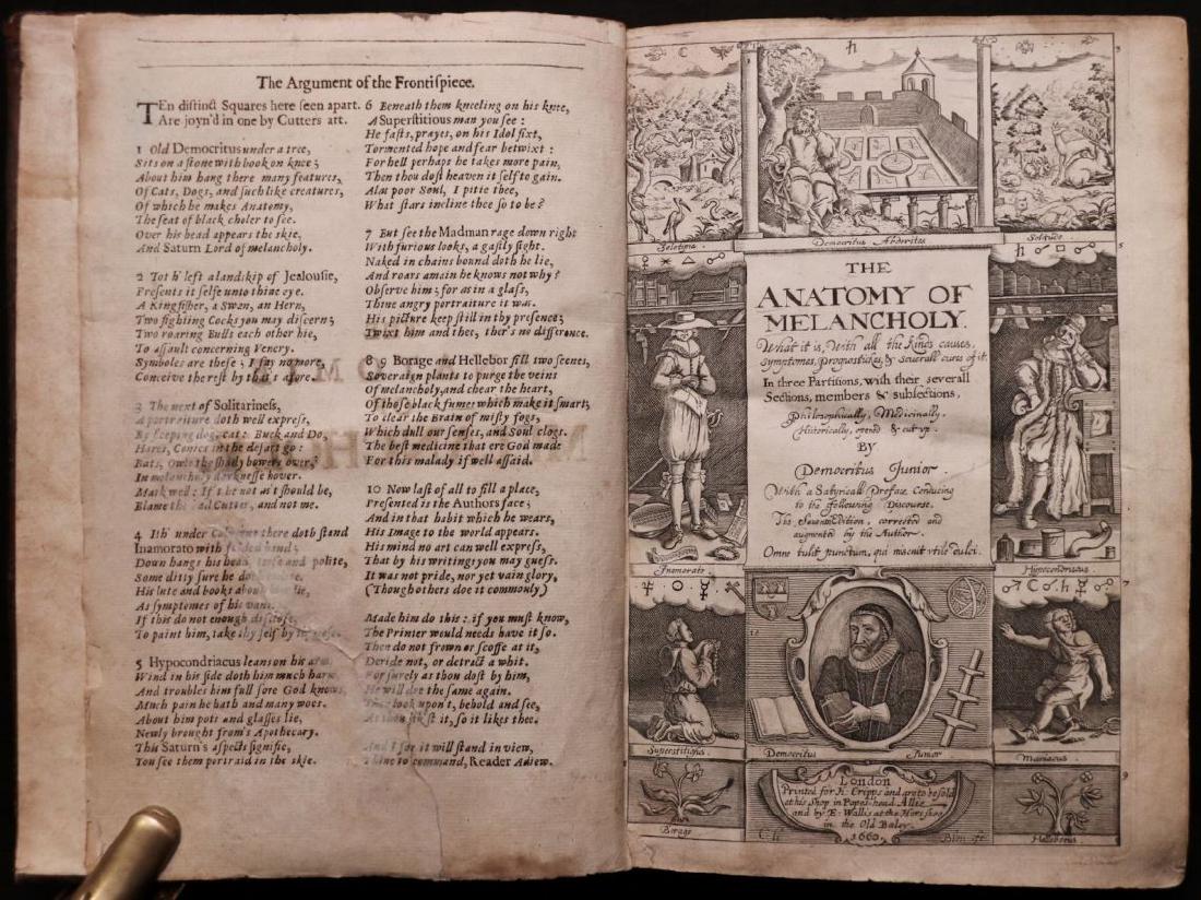Burton's Anatomy of Melancholy, 1660 (1 of 9)