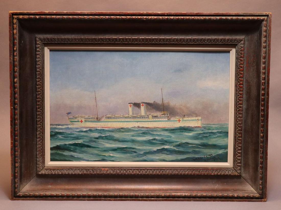 [WWI]  Oil Painting.  HMHS China, 1919 (1 of 4)