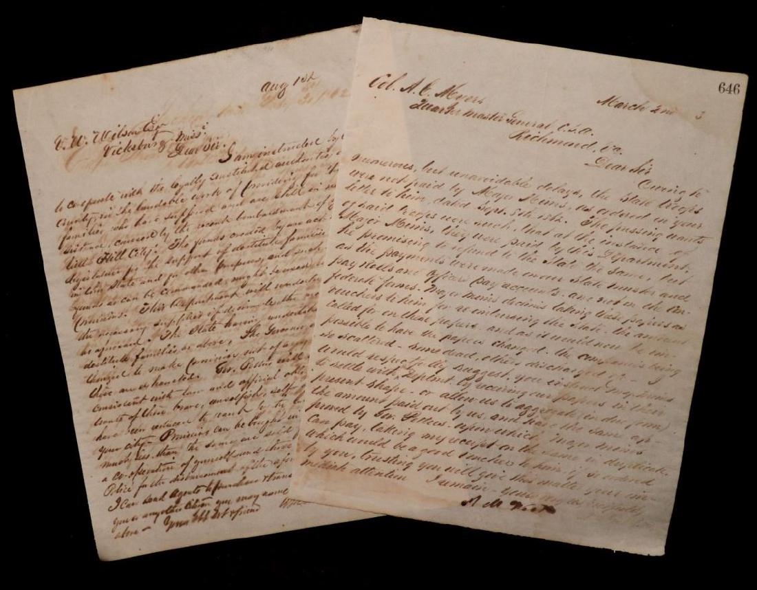 [Civil War, Confederate Gen. West, Pair of ALS] (1 of 7)