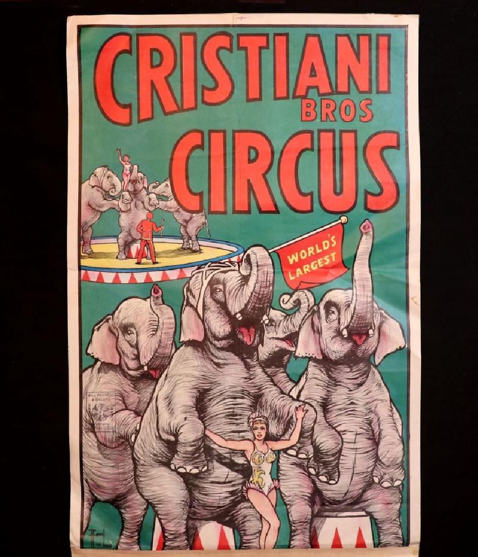 Cristiani Bros Circus Poster, Philadelphia, 1950s (1 of 6)