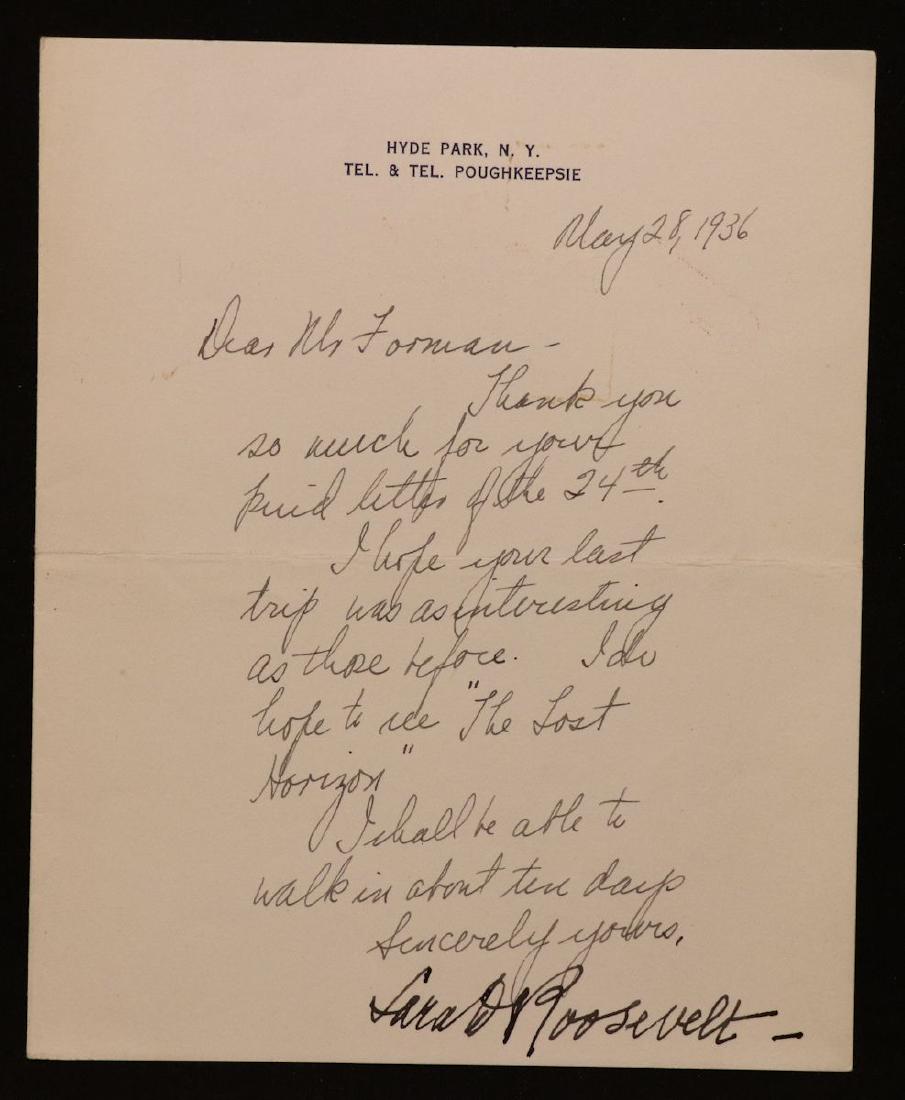 [Harrison Forman] ALS, Sara Delano Roosevelt (1 of 2)