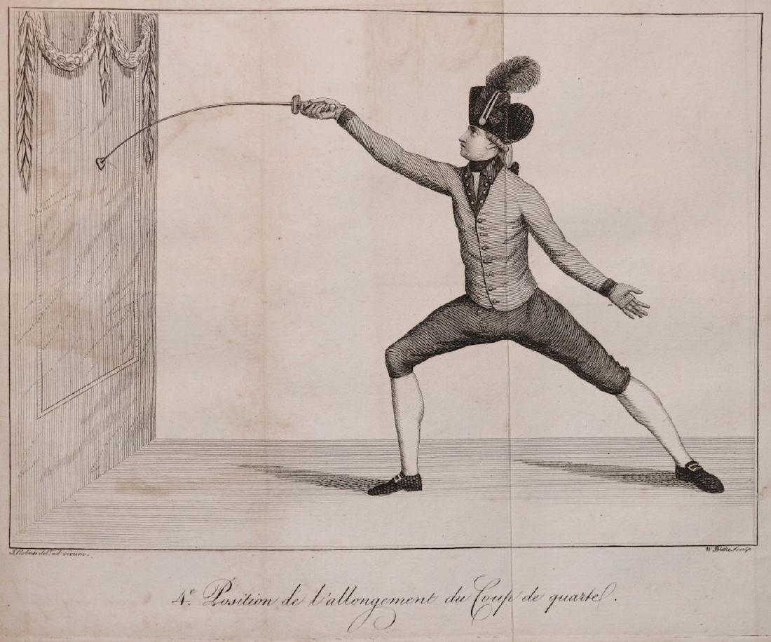 [William Blake] Olivier's Art of the Sword, 1780]: Olivier, J. FENCING FAMILIARIZED: OR A NEW TREATISE ON THE ART OF SMALL SWORD. ILLUSTRATED BY ELEGANT ENGRAVINGS… London: John Bell, 1780. 8vo. [4], vii ,[6], x-xlvii, [1], 205, [1] pp. + 14 engrave