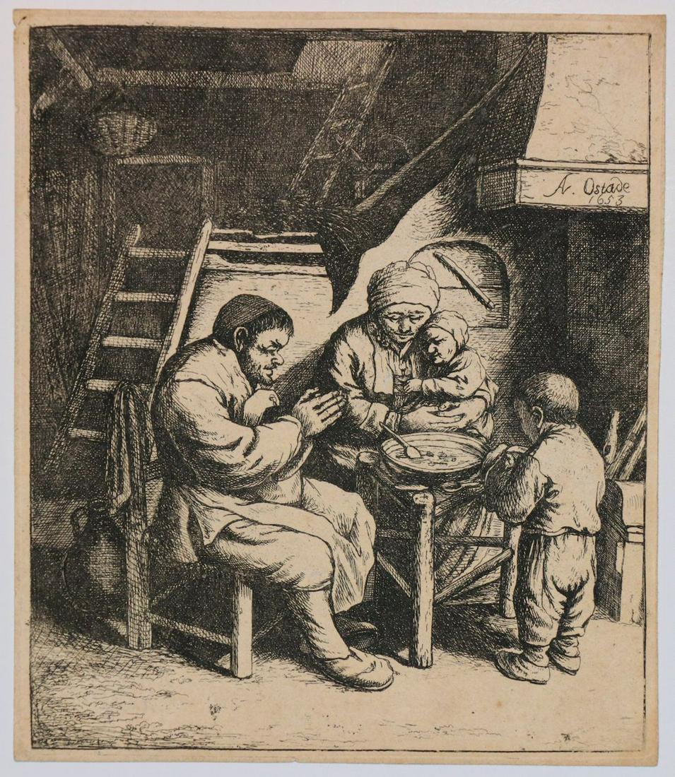 Adriaen Van Ostade, Pair of Etchings, 17th c. (1 of 3)