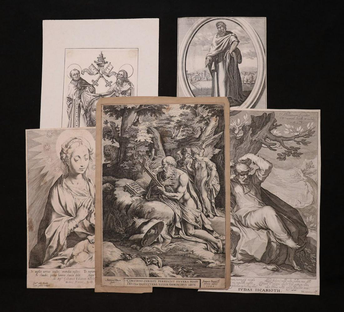 Lot of 5 Engravings, ca. 16th-18th c. (1 of 8)