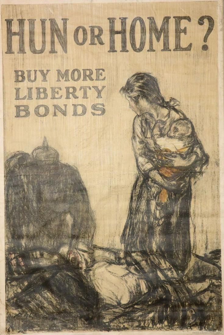 Henry Raleigh.  WWI Poster, "Hun or Home?" (1 of 2)