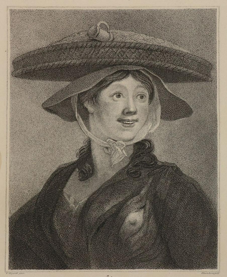 [Engraving] Hogarth, "Shrimps!": Engraving. E. Bartolozzi after William Hogarth. "Shrimps!" Circa 1800. On large elephant folio sheet, wove, measuring from plate-marks 10.75" x 8". Water-stain to left side of sheet just protruding in