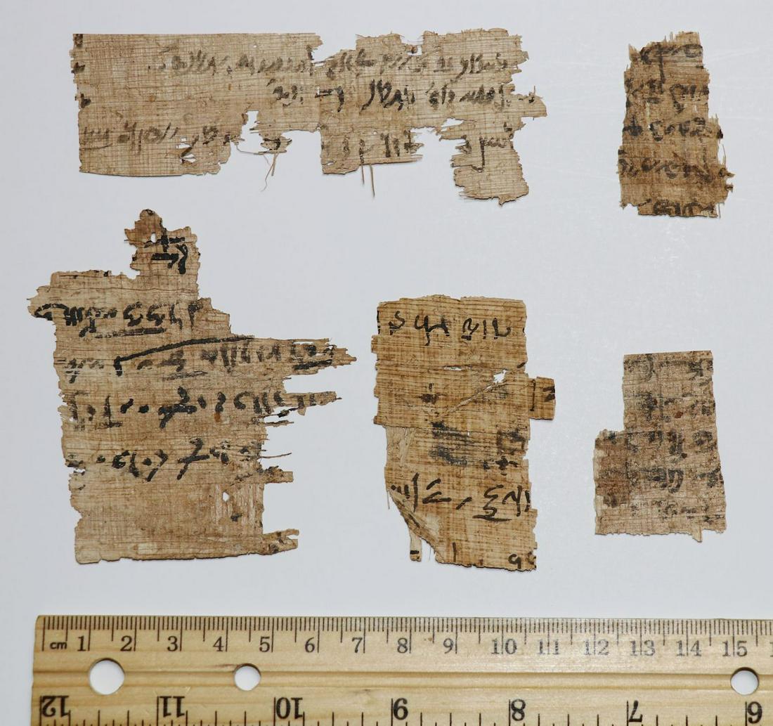 Lots of 5 Hieratic MS Papyrus Fragments (1 of 6)