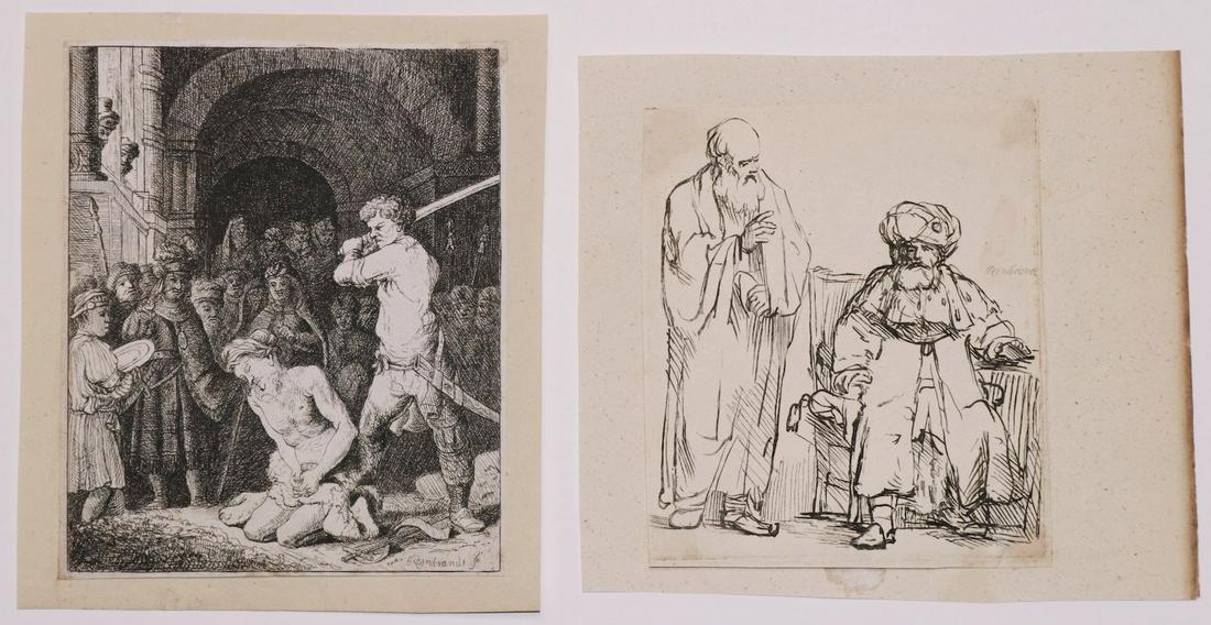Rembrandt Etchings, ca. 18th-19th c., Lot of 7 (1 of 4)