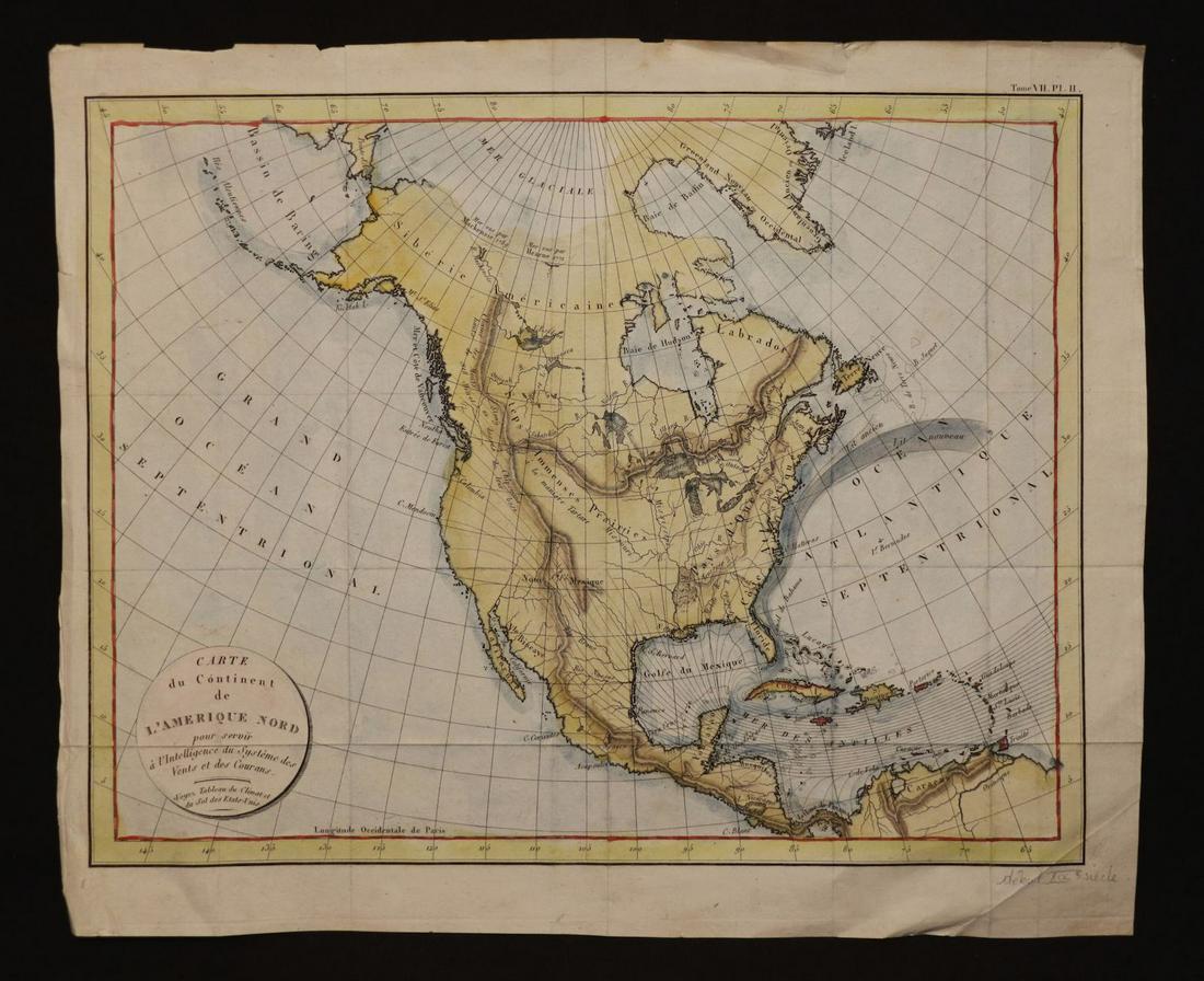 Hand-Colored Map of North America, 18th c. (1 of 3)