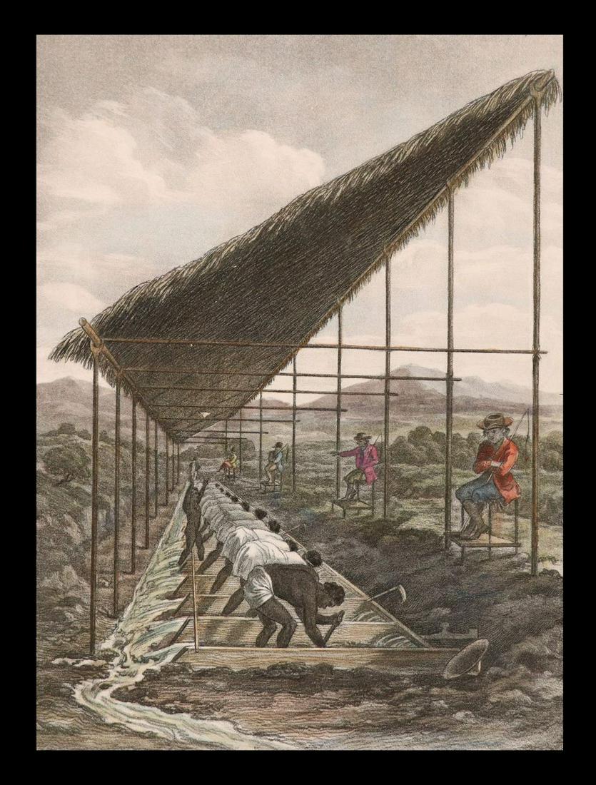 [Mining and Slavery, Color Lithograph] (1 of 3)
