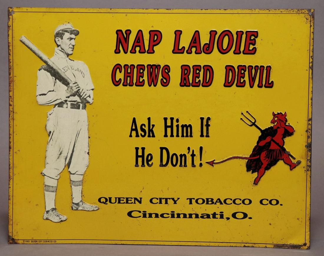 [Baseball, Advertising]  Tin Tobacco Ad, 1905 (1 of 6)
