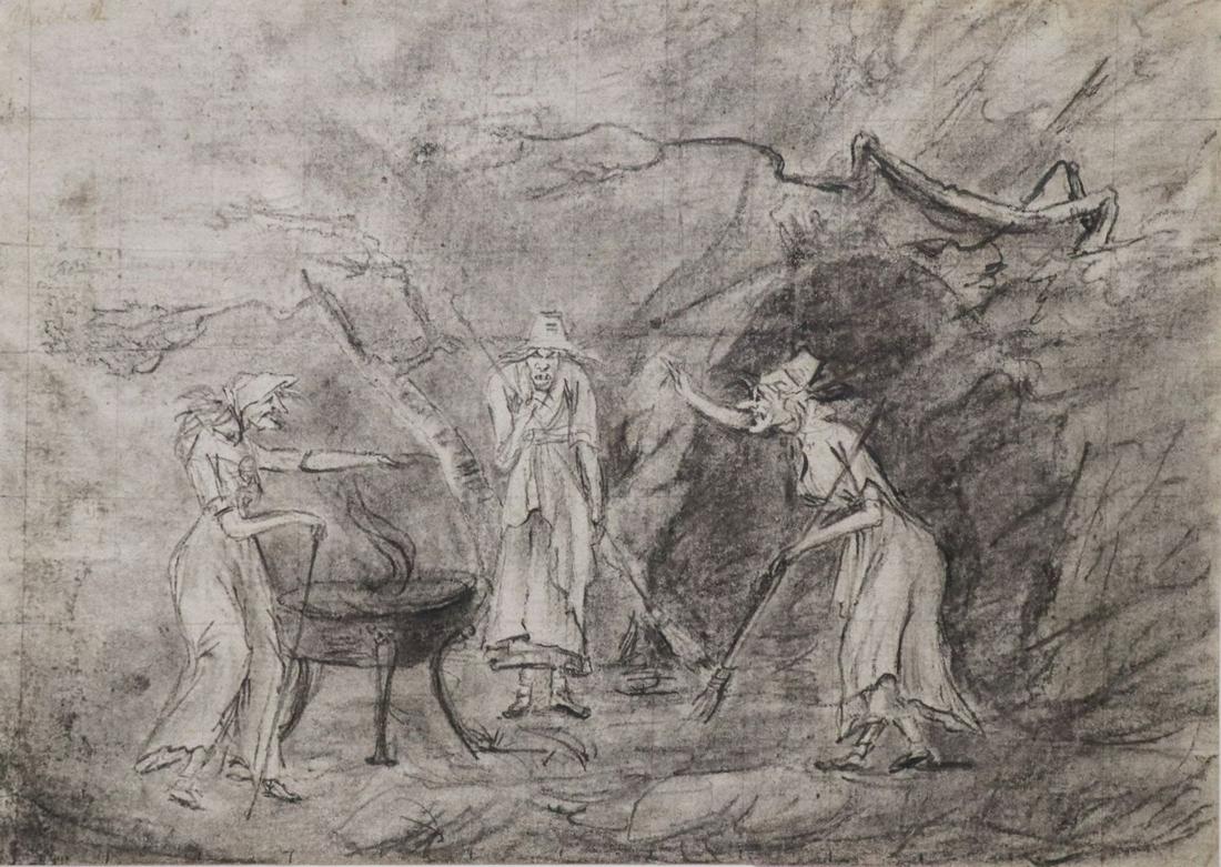 Large Pencil Drawing, Witches of Macbeth (1 of 6)