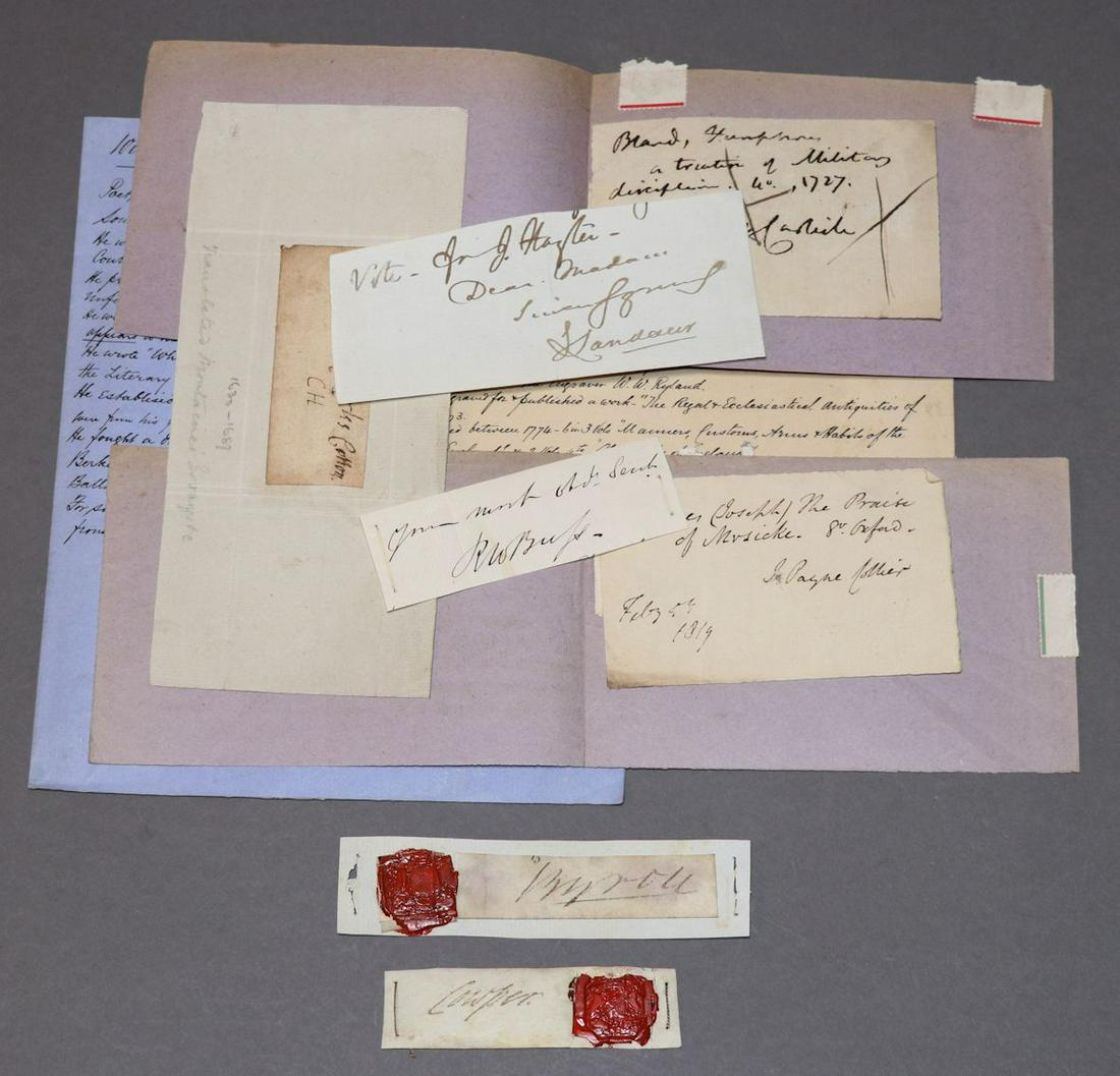 Signatures/Wax Seals of Byron, Cowper (+ Others) (1 of 7)