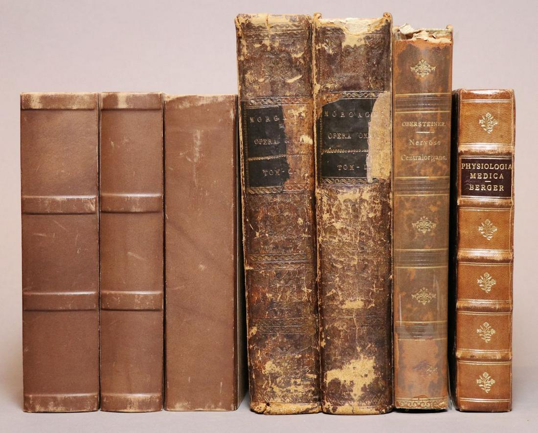 [Medicine, Group of Antiquarian Books]: A group of books on medicine, including: ** 1: Io. Andrea Murray. APPARATUS MEDICAMINUM. Gotteingae, 1776-1792. 6 vol. set, bound in 3, 8vo. [40], 627, [1]; [4], 465, [1]; [4], 572; [4], 665, [1]; x, 