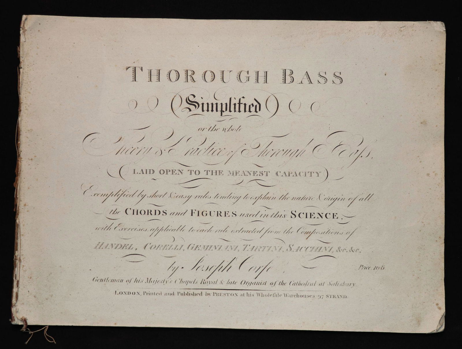 [Music, Engraved]  Thorough Bass (1 of 5)