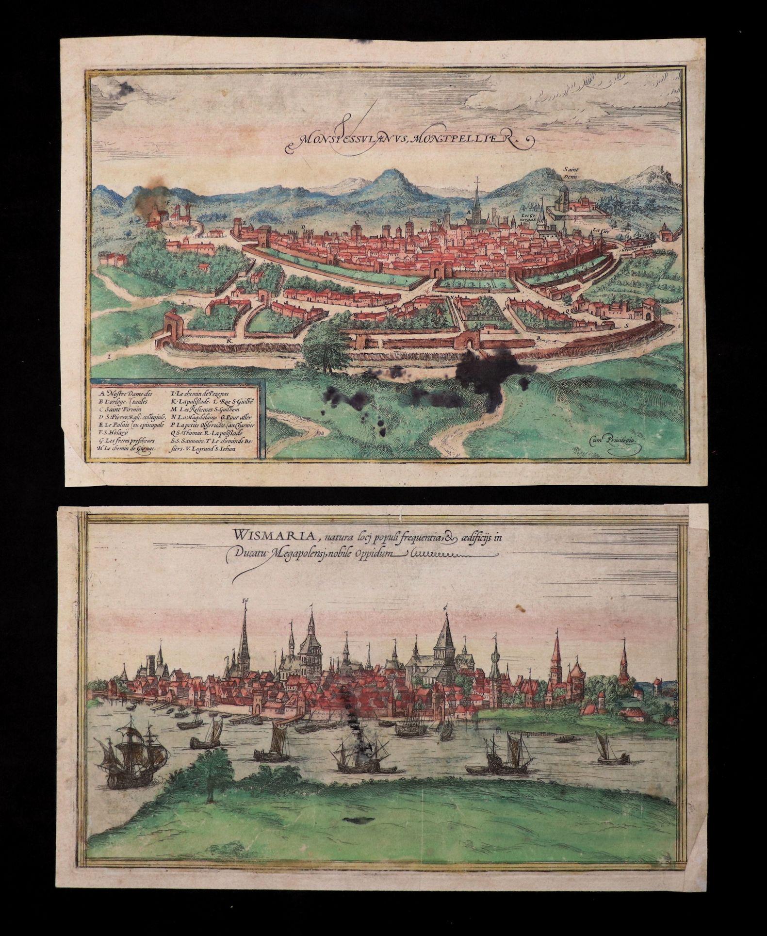 Pair of Hand-Colored Engravings, Ca. 17th c. (1 of 4)