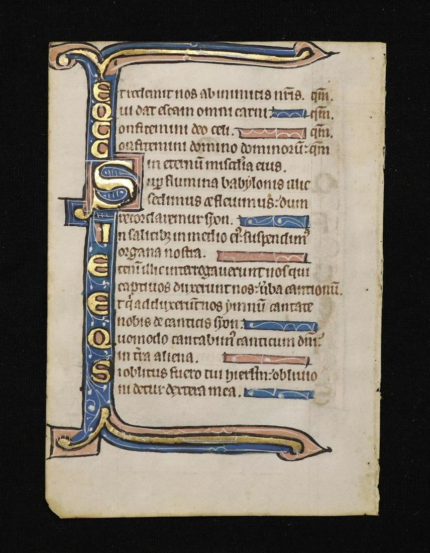 Illuminated Medieval Psalter Leaf (1 of 3)