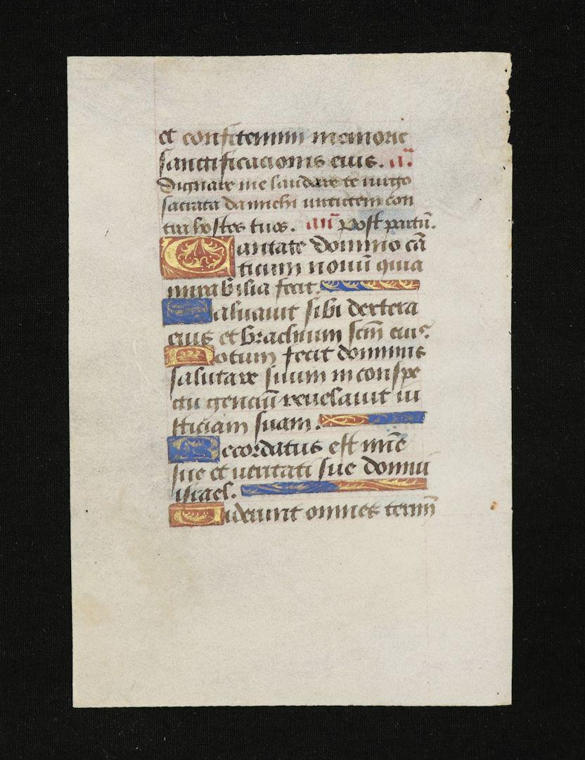 Illuminated MS Leaf on Vellum 15th c. (1 of 2)