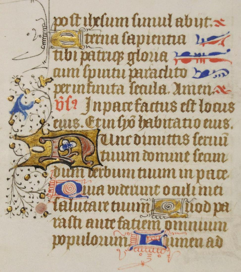 Illuminated Leaf, Book of Hours, 15th c. (1 of 4)