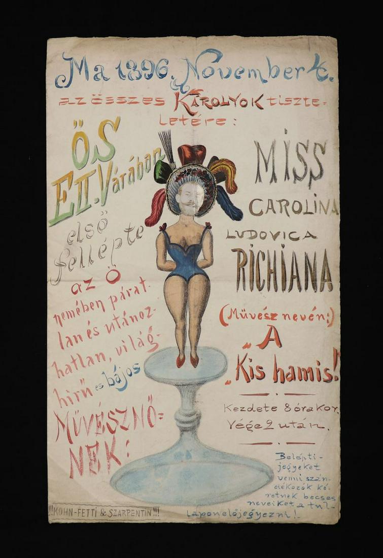 19th c. Playbill, Large Color Lithograph, Signed (1 of 5)