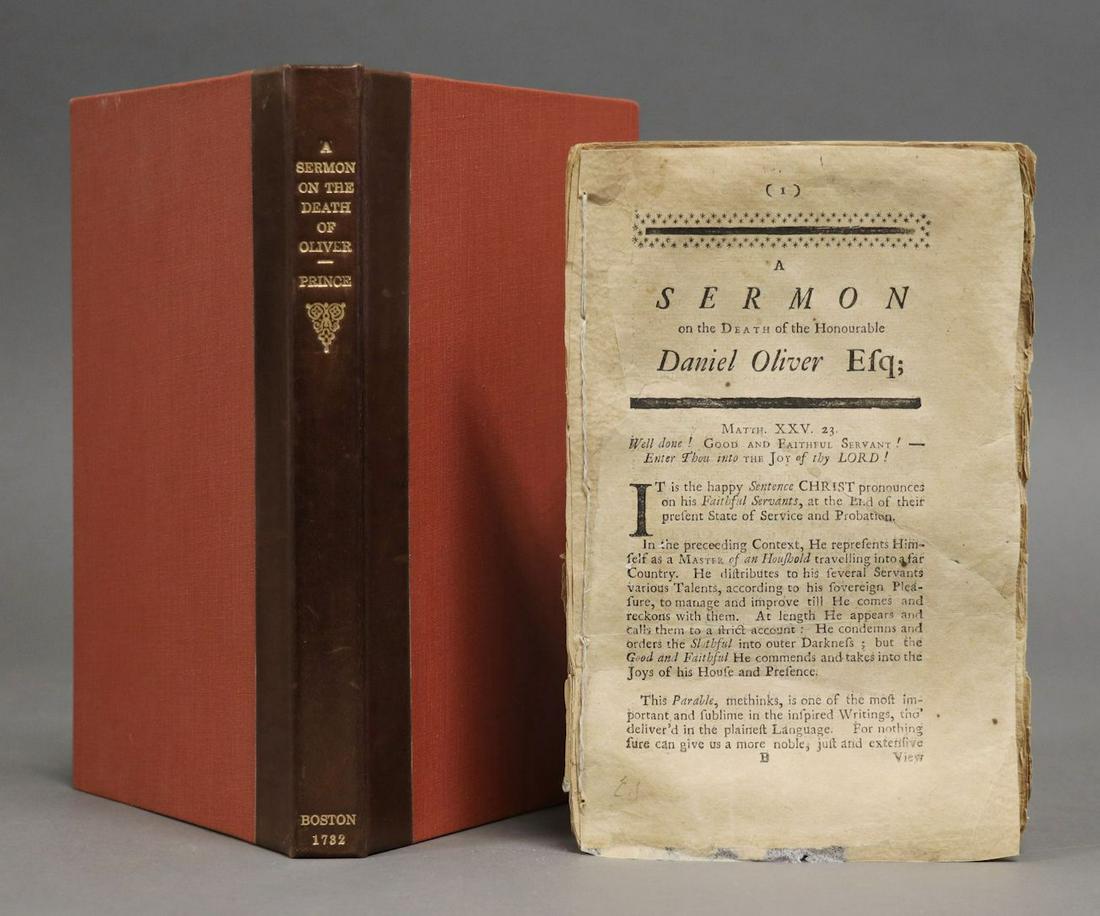 Early American Sermon: [Prince, Thomas.] [THE FAITHFUL SERVANT APPROV'D AT DEATH… A SERMON AT THE PUBLICK LECTURE IN BOSTON. JULY XXVII, 1732. OCCASIONED BY THE … DEATH OF … DANIEL OLIVER. [Boston: S. Kneeland and T. 