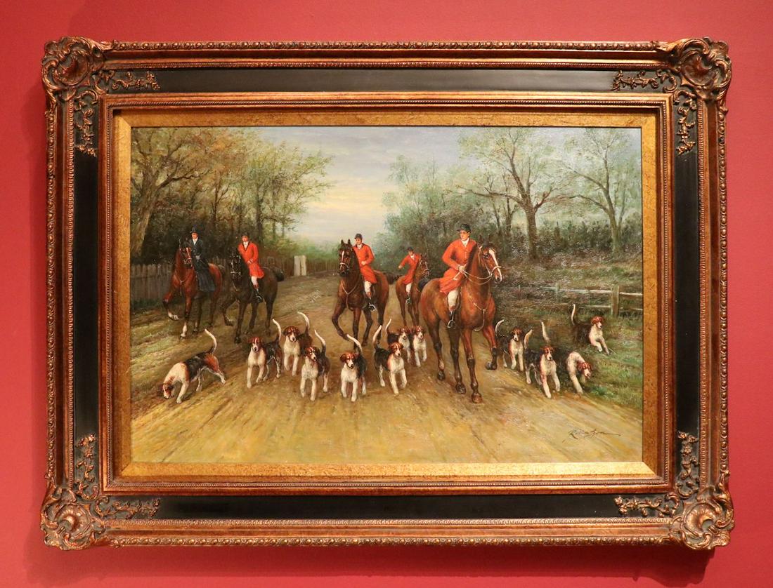Robinson, Hunt Scene, Oil on Canvas (1 of 9)
