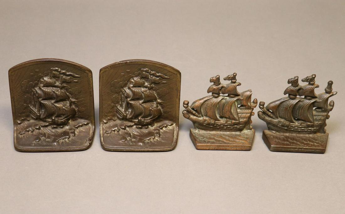 Two Pair of Vintage Bronze Bookends (1 of 5)