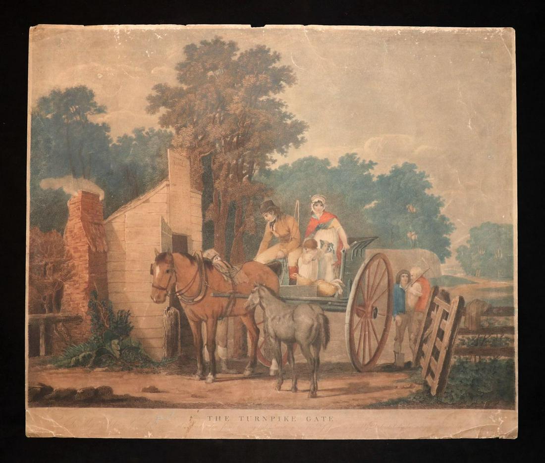 Large Hand-Colored Engraving (1 of 2)