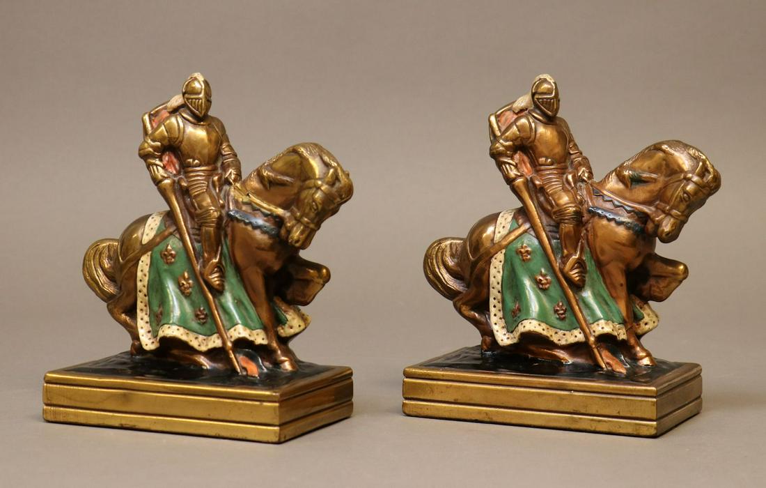 Bronzed Bookends, Knights on Horseback (1 of 6)