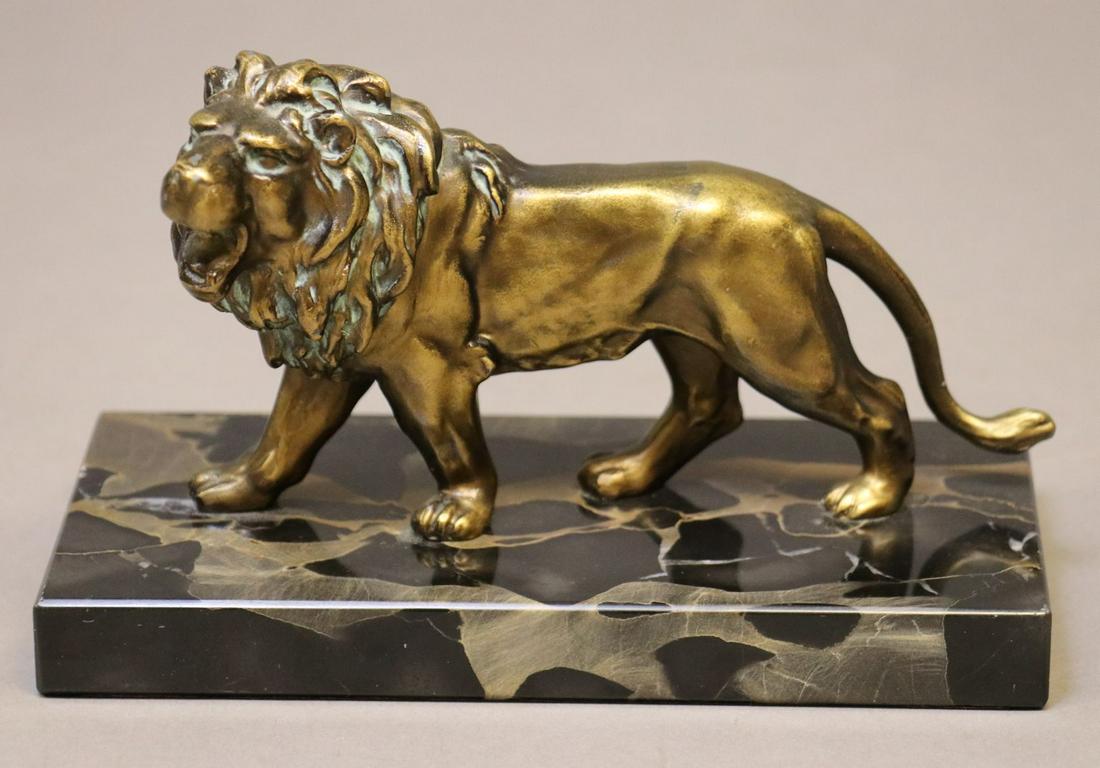 Vintage Lion Statue on Marble Base (1 of 5)