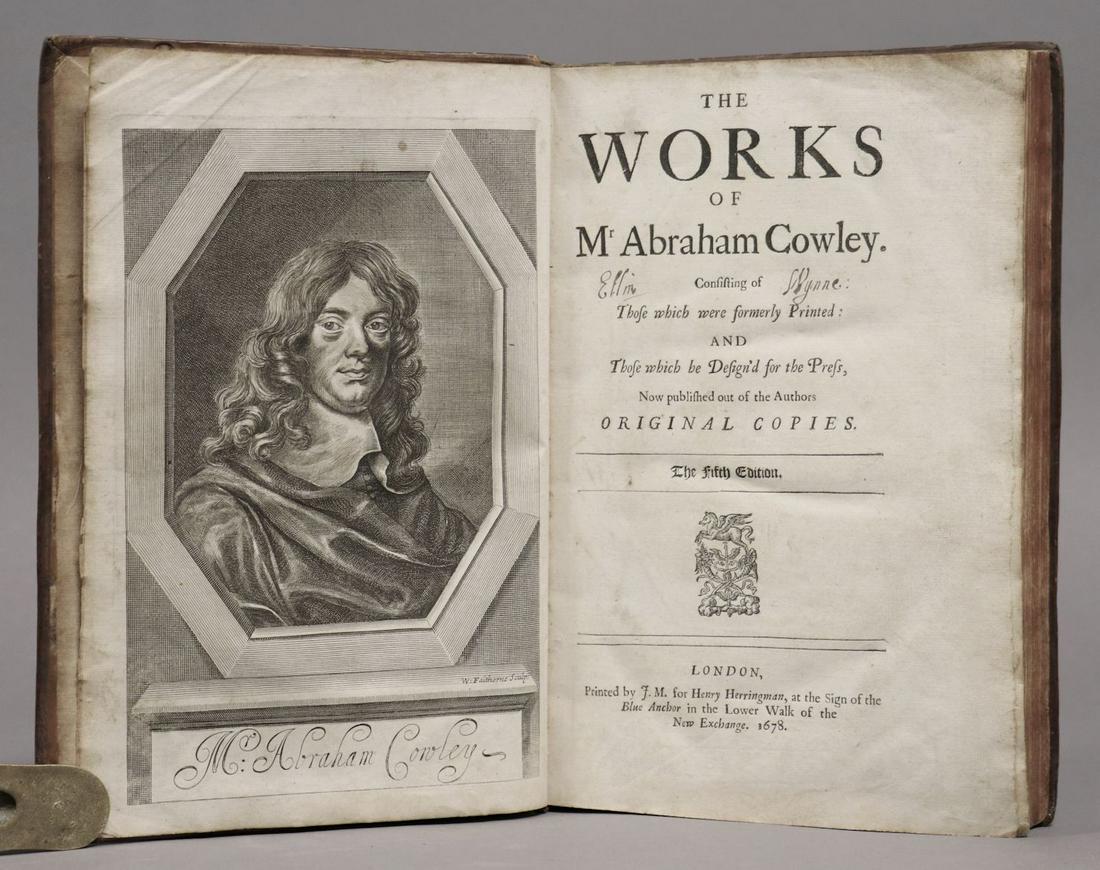 Works of Cowley, Folio, 1678 (1 of 6)