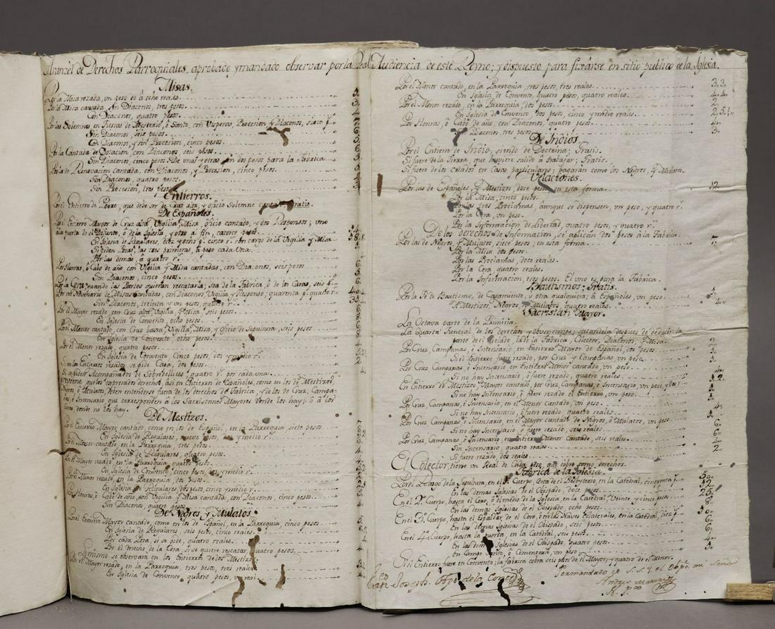 Castro, Chile.  Folio Manuscript, 18th c. (1 of 9)