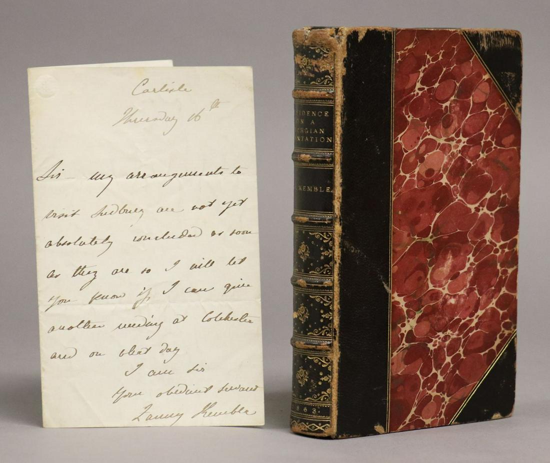 Kemble, on a Georgian Plantation, ALS (1 of 5)