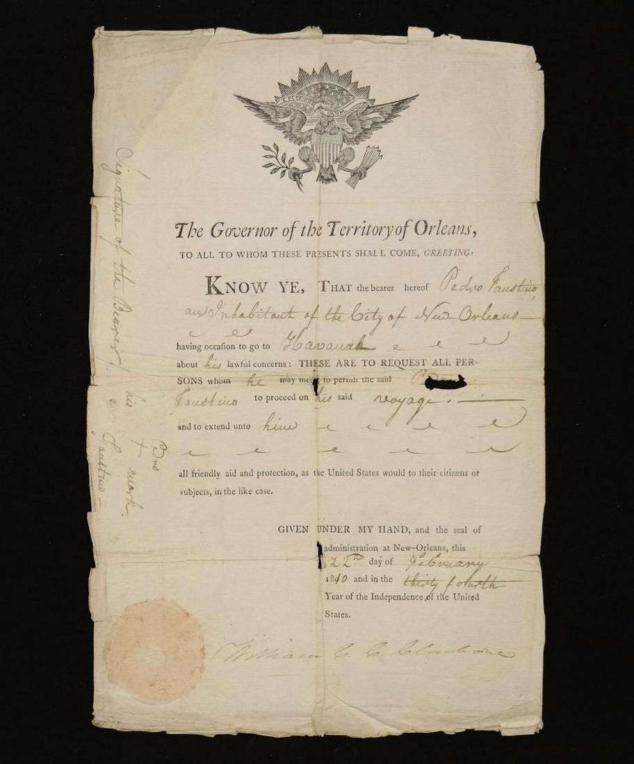 Early New Orleans Document (1 of 4)