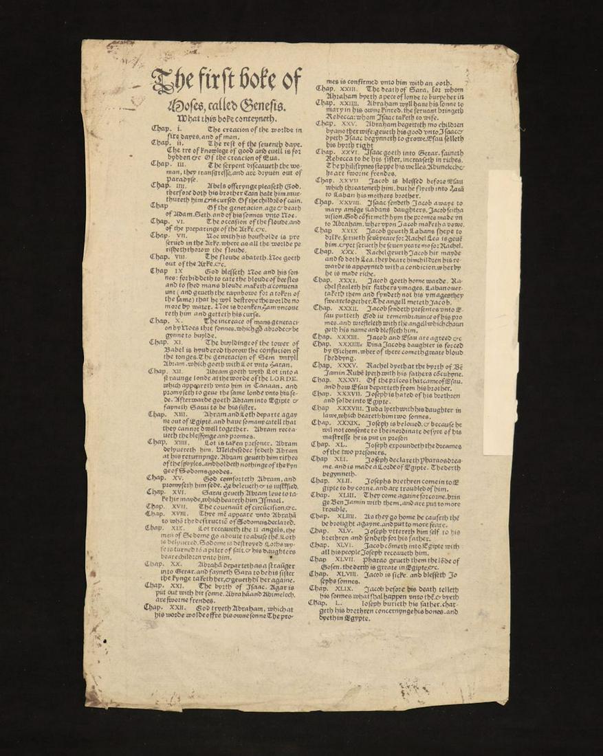 Coverdale Bible Leaf, 1535 (1 of 6)