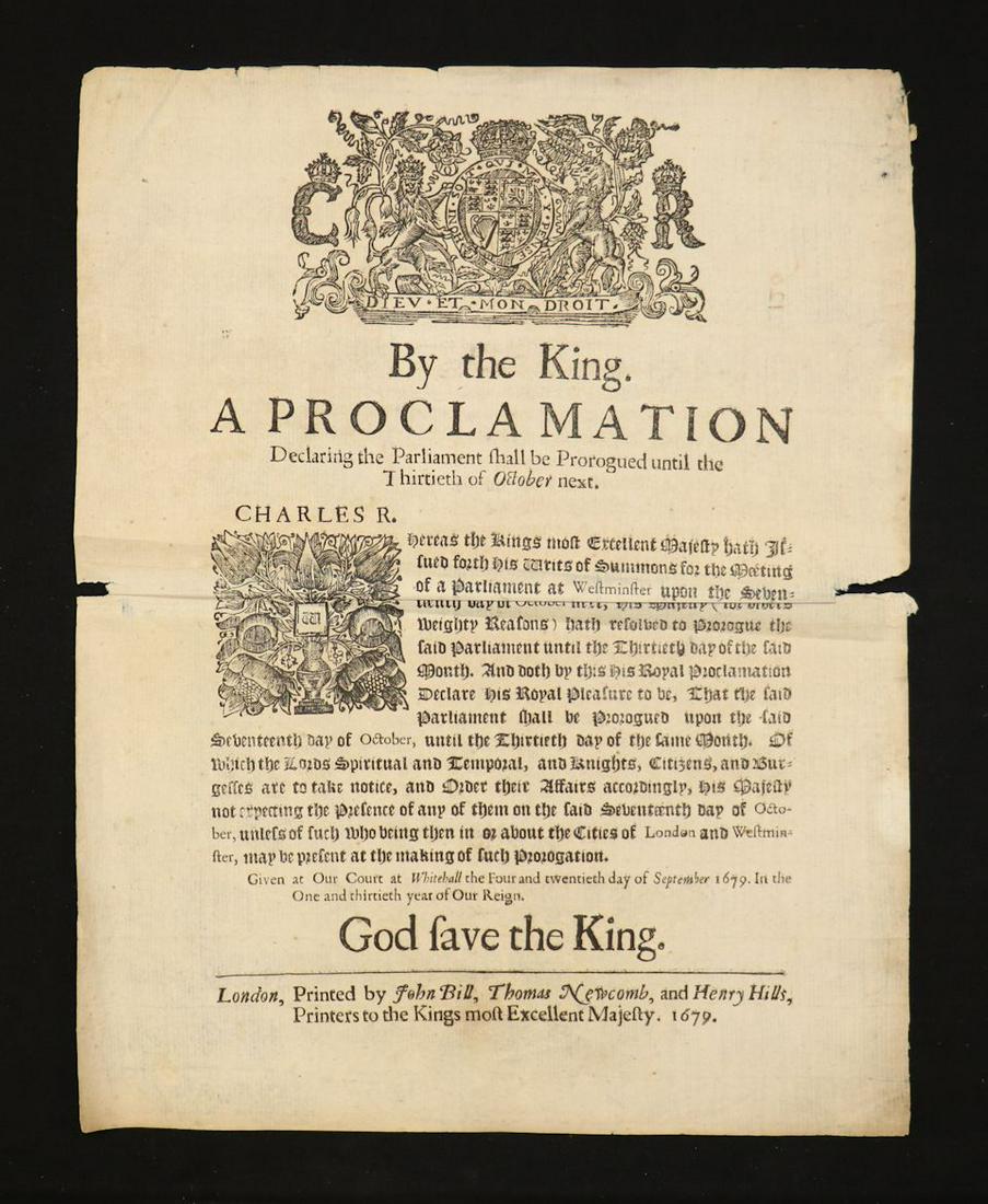 17th c. Broadside Proclamation (1 of 2)