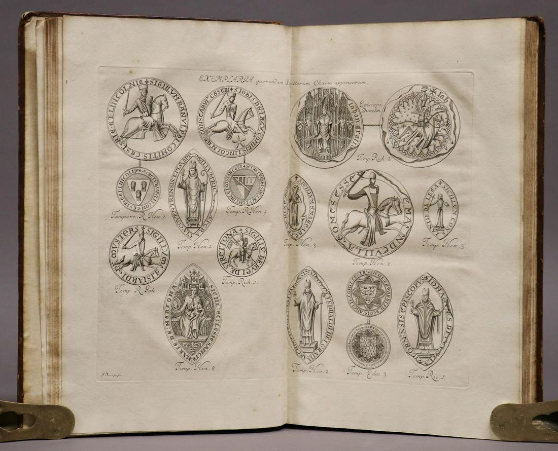 Ancient Charters, Large Paper Issue, 1702: Madox, Thomas. FORMULARE ANGLICANUM: OR, A COLLECTION OF ANCIENT CHARTERS AND INSTRUMENTS OF DIVERS KINDSâ€¦. London: for Jacob Tonson and R. Knaplock, 1702. Folio, 15" x 9.5". [12], xxxiv, 209, 2