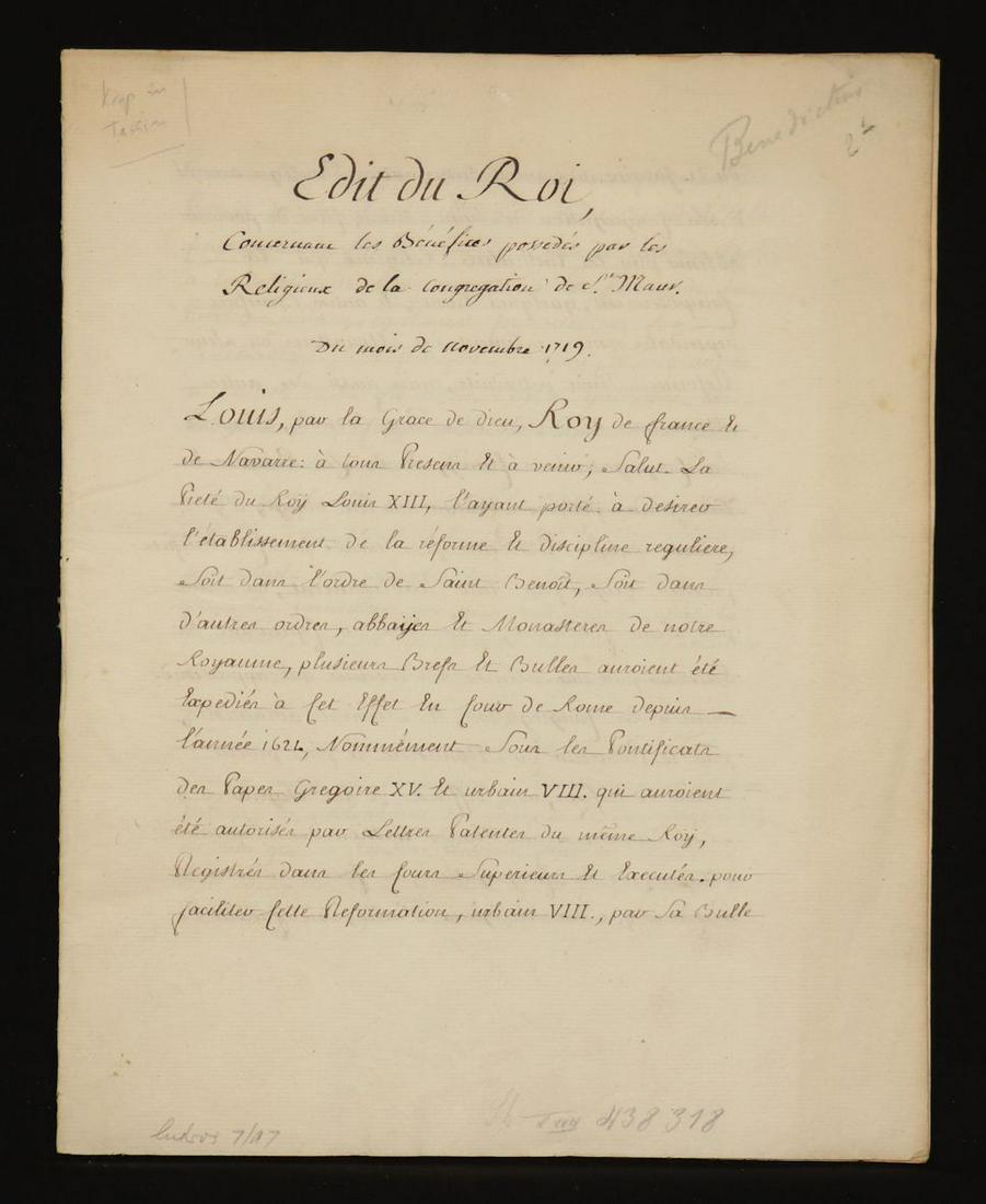 Early 18th c. French Manuscript (1 of 6)