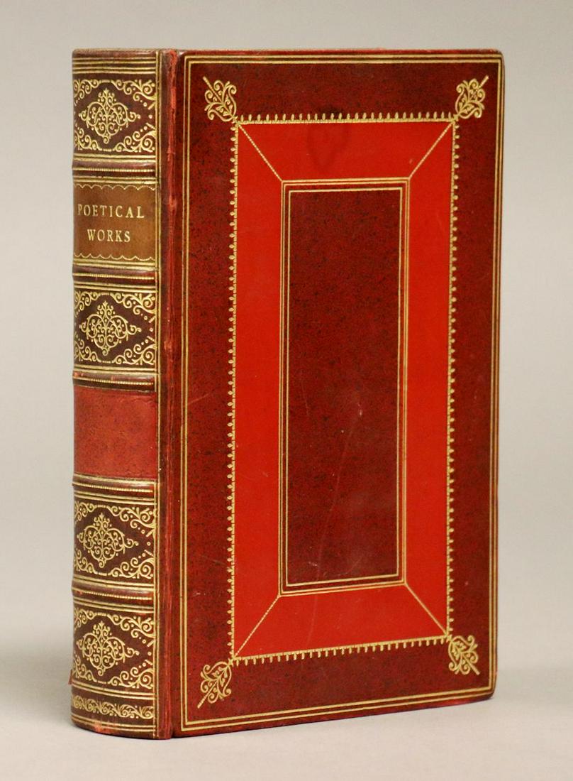 [Binding] Works of William Blake: OXFORD EDITION OF THE POETICAL WORKS OF WILLIAM BLAKE. Oxford University Press, 1913. 8vo, illustrated. Finely bound by Riviere in crimson paneled calf, gilt, a.e.g. â€“