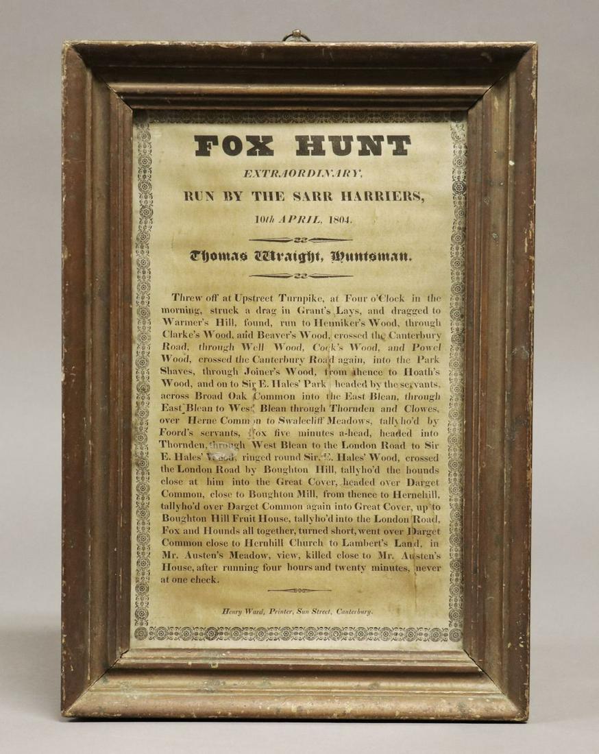 [Sporting, 19th c. Broadside on Silk] (1 of 7)