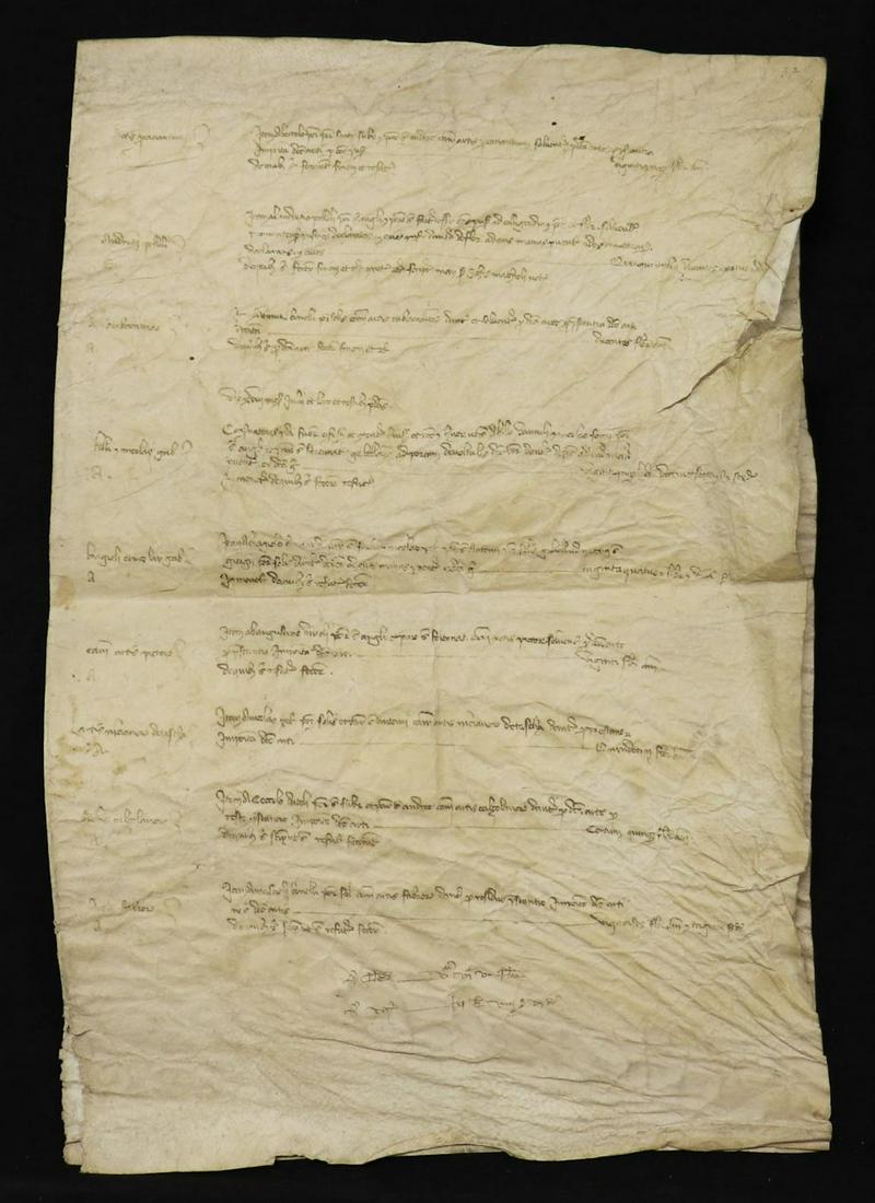 Large 15th c. Manuscript Doc. On Vellum (1 of 6)